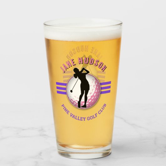 Elegante Women Golfer Design Glas (Vorne (Gefüllt))
