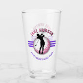 Elegante Women Golfer Design Glas (Vorderseite)
