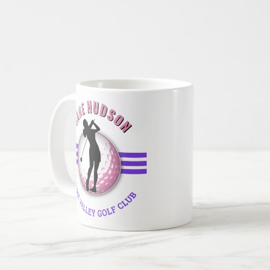 Elegante Women Golfer Design Kaffeetasse (Vorderseite Links)