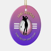Elegante Women Golfer Design Keramik Ornament (Rechts)
