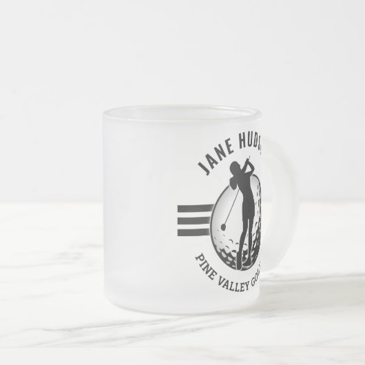 Elegante Women Golfer Design Mattglastasse (VorderseiteRechts)