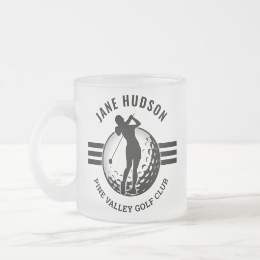 Elegante Women Golfer Design Mattglastasse (Links)