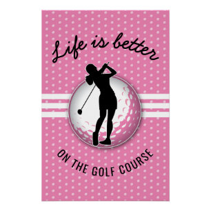 Elegante Women Golfer Design Poster