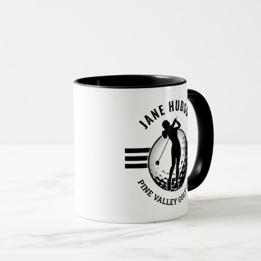 Elegante Women Golfer Design Tasse (VorderseiteRechts)