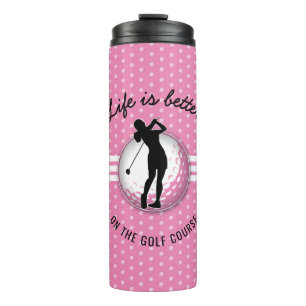 Elegante Women Golfer Design Thermosbecher