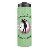 Elegante Women Golfer Design Thermosbecher (Vorderseite)