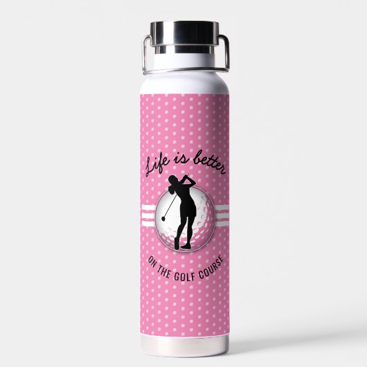 Elegante Women Golfer Design Trinkflasche (Rückseite)