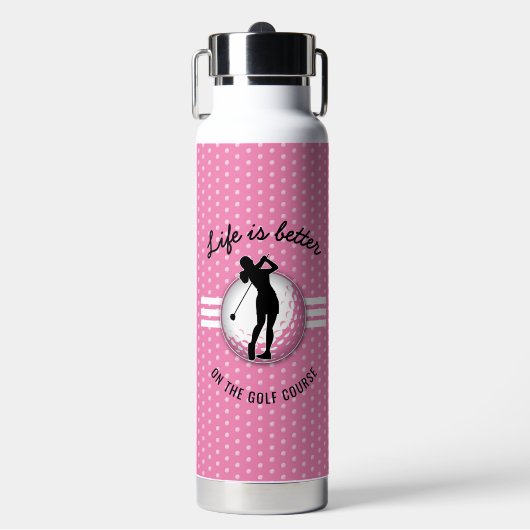 Elegante Women Golfer Design Trinkflasche (Vorderseite)