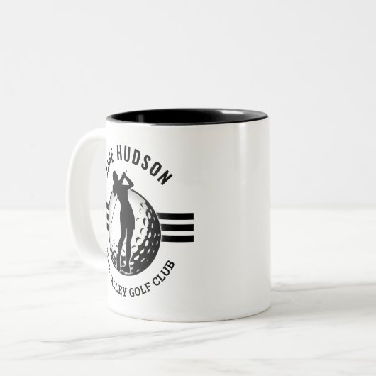 Elegante Women Golfer Design Zweifarbige Tasse (Vorderseite Links)