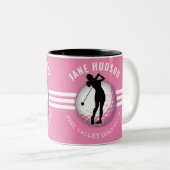 Elegante Women Golfer Design Zweifarbige Tasse (VorderseiteRechts)