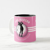 Elegante Women Golfer Design Zweifarbige Tasse (Vorderseite Links)
