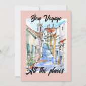 Elegante Womens Retirement Bon Voyage Einladung (Vorderseite)