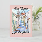 Elegante Womens Retirement Bon Voyage Einladung (Stehend Vorderseite)