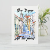 Elegante Womens Retirement Bon Voyage Einladung (Stehend Vorderseite)