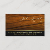 Elegante Wood Grain Optician Business Card Visitenkarte (Vorderseite)