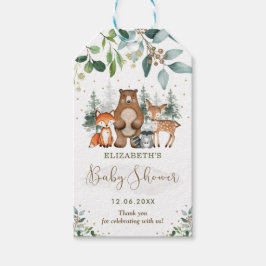 Elegante Woodland Animals Forest Baby Shower Gevor Geschenkanhänger