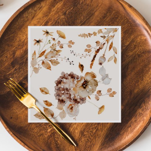 Elegante Woodland Fall Floral Wedding Serviette