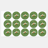 Elegante Woodland Whimsical Floral Wreath Wedding Etiketten (Blatt)