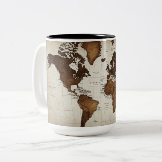 Elegante World Map Tasse (Vorderseite Links)