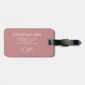 Elegante World Traveller Map Mit Monogramm Name Gepäckanhänger (Rückseite horizontal)