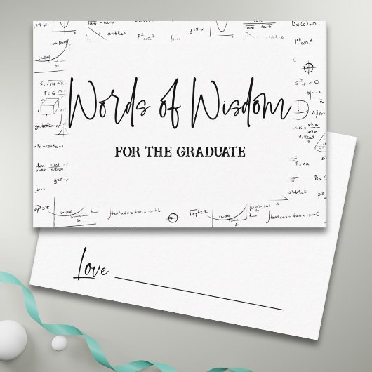 Elegante Worte der Weisheit Mathematik Abschluss B Begleitkarte
