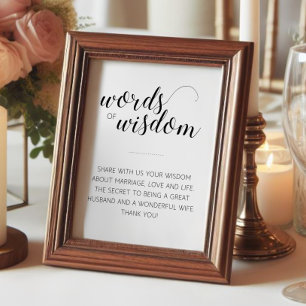 Elegante Wörter der Weisheit, Hochzeitsratgeber Poster