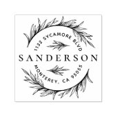 Elegante Wreath & Classy Lettering Rücksendeadress Permastempel (Design)