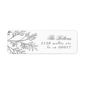 Elegante Wreath Floral Sketched Rücksendeadresse (Vorne)