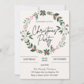 Elegante Wreath Weihnachts-Party Einladung (Vorderseite)