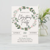 Elegante Wreath Weihnachts-Party Einladung (Stehend Vorderseite)