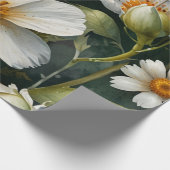 Elegante wundervolle weiße Blumen Aquarell Chic Geschenkpapier (Ecke)