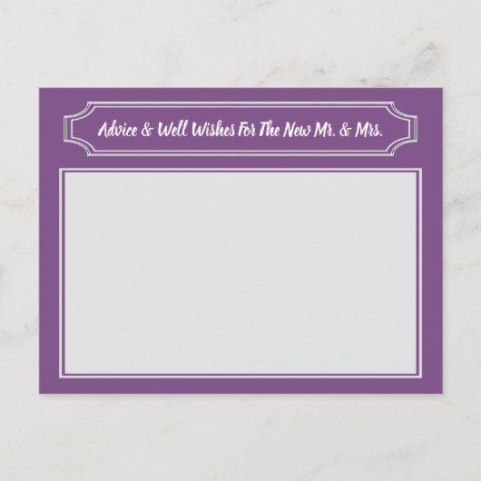 Elegante Wünsche für Braut und Bräutigam, Hochzeit Hinweiskarte (Vorderseite)