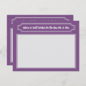 Elegante Wünsche für Braut und Bräutigam, Hochzeit Hinweiskarte (Vorne/Hinten)