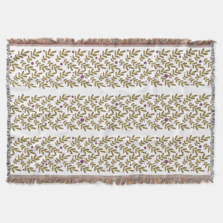 Elegante Wurfdecke mit Blatt- und Beerenmuster  Decke