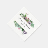Elegante Wüste Botanische Sukkulente Hochzeit Serviette (Ecke)