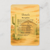 Elegante Wüste Südwest Hochzeit Goldener Sonnenunt Begleitkarte (Vorderseite)