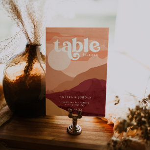 Elegante Wüste Terra Cotta Personalisiert Weddin Tischnummer