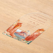 Elegante Wüstenberge Aquarell Hochzeitsbogen Acryleinladungen (Ablage )