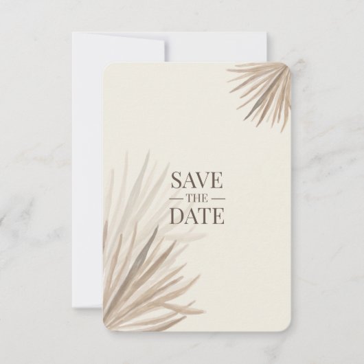 Elegante Wüstenpalmen speichern die Datumskarten (Vorderseite)