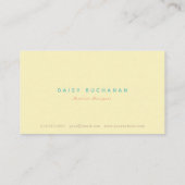 Elegante Yellow Monogram Business Card Visitenkarte (Rückseite)