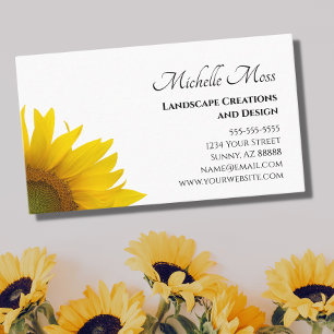 Elegante Yellow Sunflower Business Card Visitenkarte