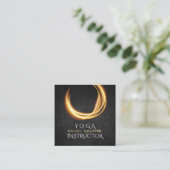 Elegante YOGA Black & Gold ZEN Symbol Glühen Licht Quadratische Visitenkarte (Stehend Vorderseite)