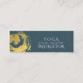 Elegante YOGA Blue & Gold ZEN Symbol Pinselstriche Mini Visitenkarte (Vorderseite)