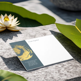 Elegante YOGA Blue & Gold ZEN Symbol Pinselstriche Notizblock