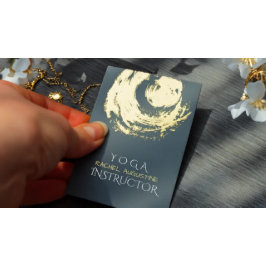 Elegante YOGA Blue & Gold ZEN Symbol Pinselstriche Visitenkarte