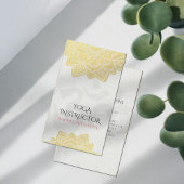Elegante Yoga Gold Foil Floral Mandala & Om Symbol Visitenkarte