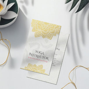 Elegante Yoga Gold Foil Floral Mandala & Om Symbol Visitenkarte