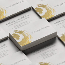 Elegante YOGA Gold Foil Pinselstriche ZEN Symbol Visitenkarte