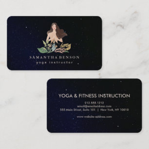 Elegante Yoga-Inderin Wasserfarbe Yoga Visitenkarte