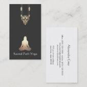 Elegante Yoga Meditation Pose Business Card Visitenkarte (Vorne/Hinten)